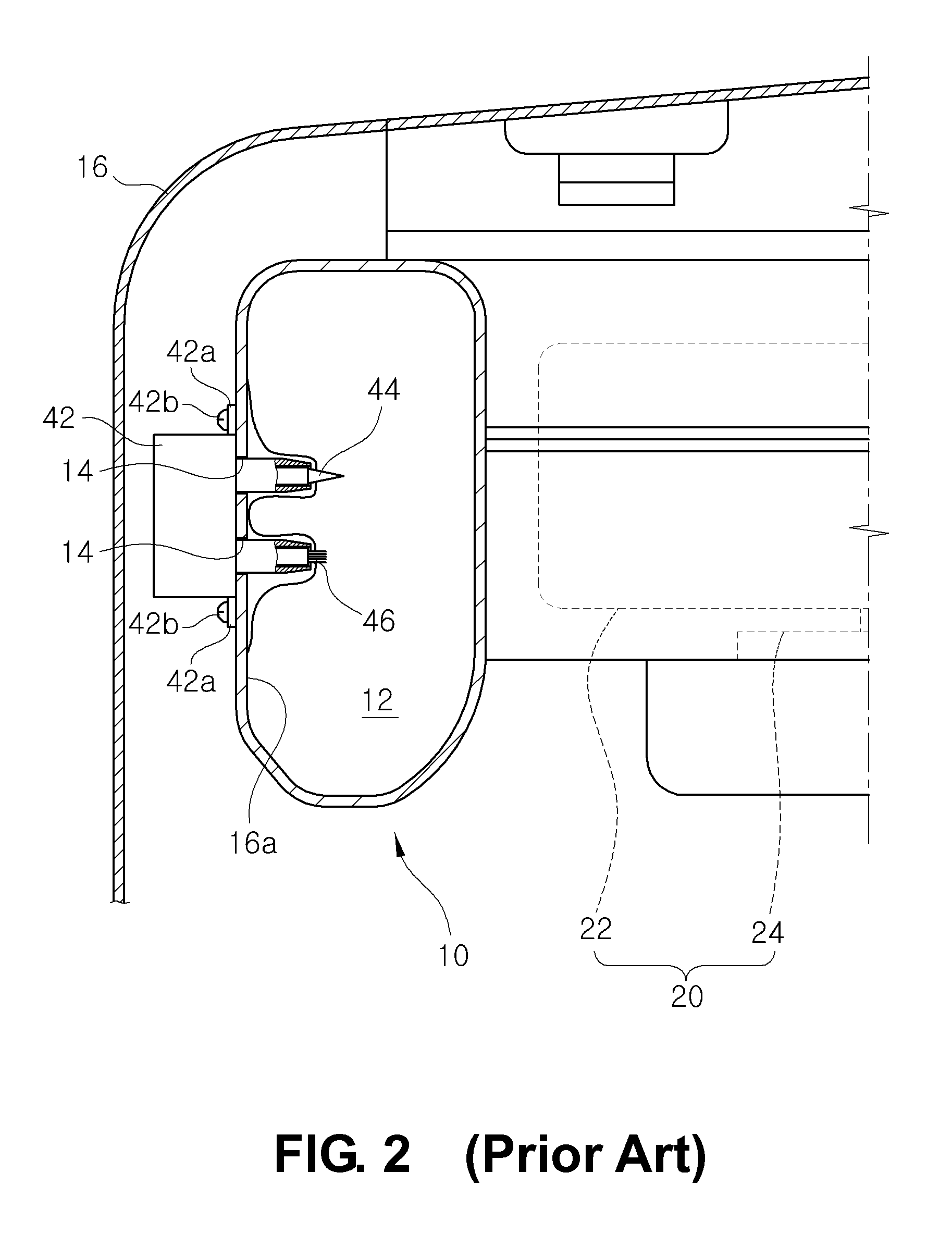 Ionizer mounting structure for a vehicle air conditioning system