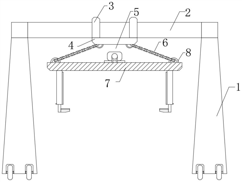 Portal frame for transferring heavy cargo box