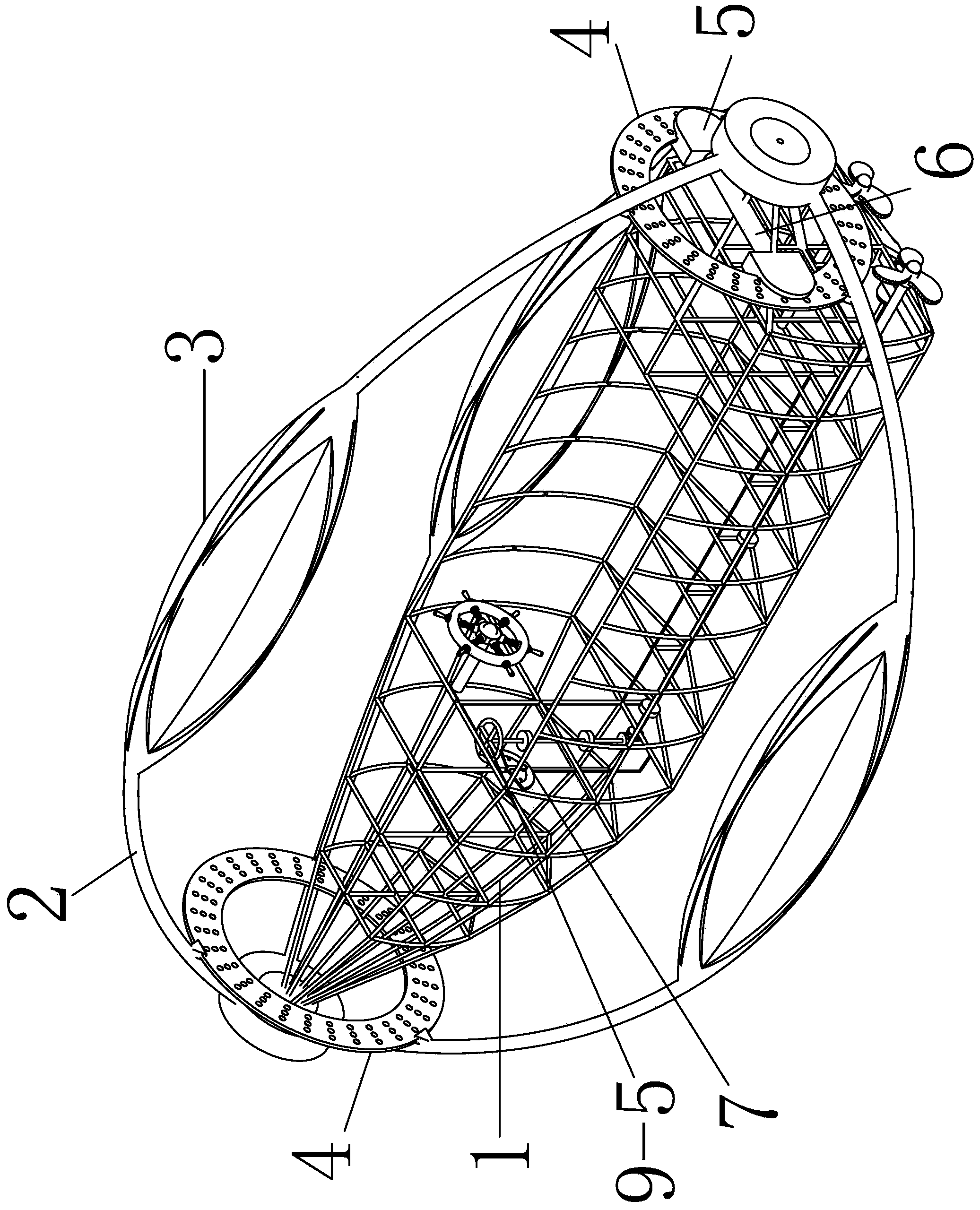 Non-capsizable ship with triangle auxiliary floating body