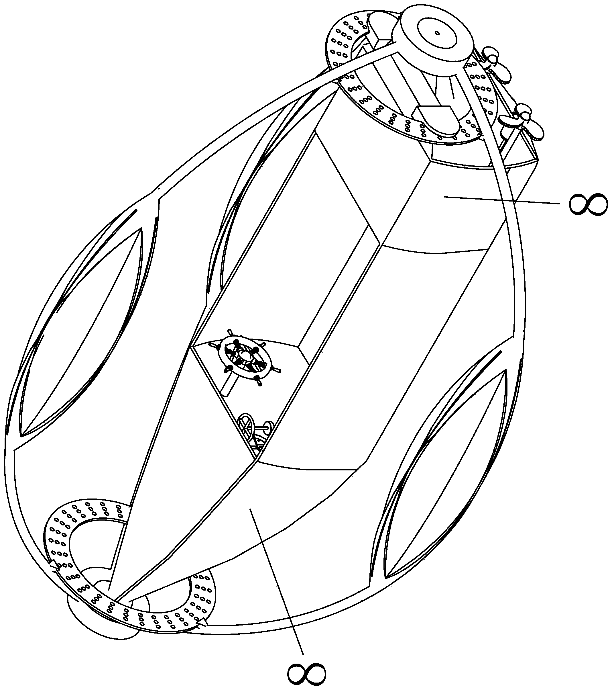 Non-capsizable ship with triangle auxiliary floating body