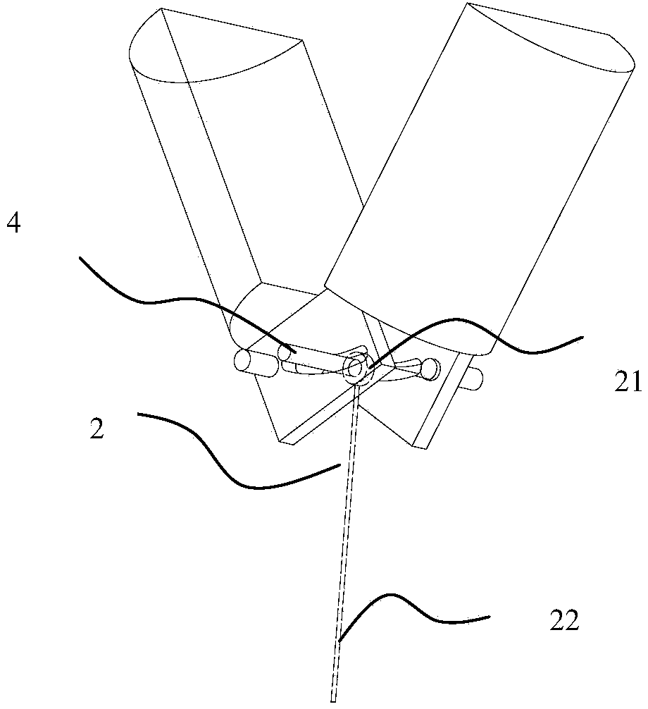 Electrocoagulation probe passing through bronchoscope