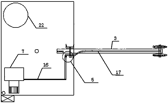 Movable folding arm type rotary water-spraying dust-removing device