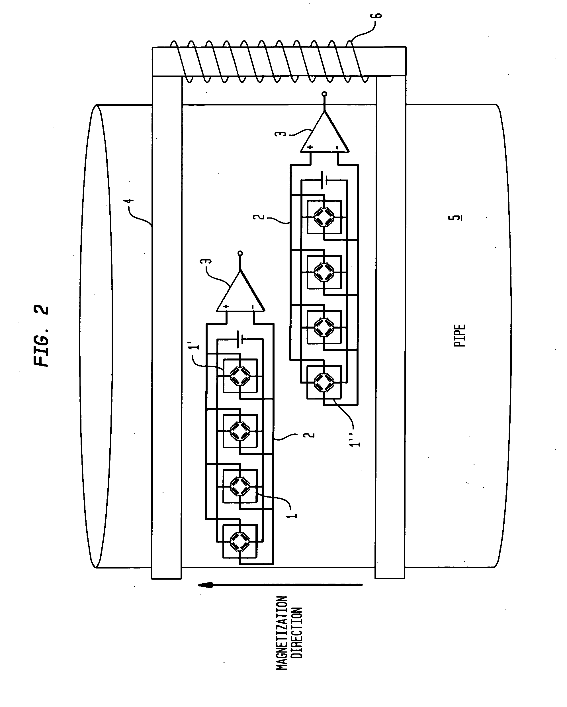 Device for nondestructive testing of pipes