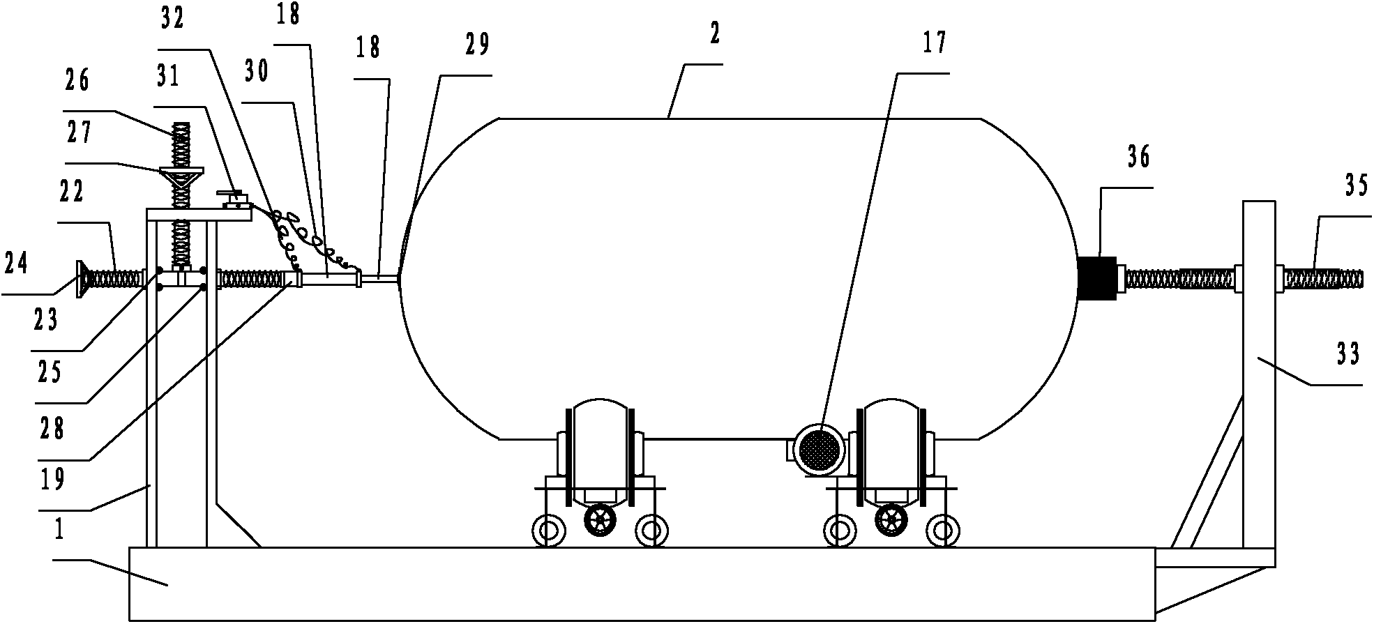 A positioning device for a welded tank body