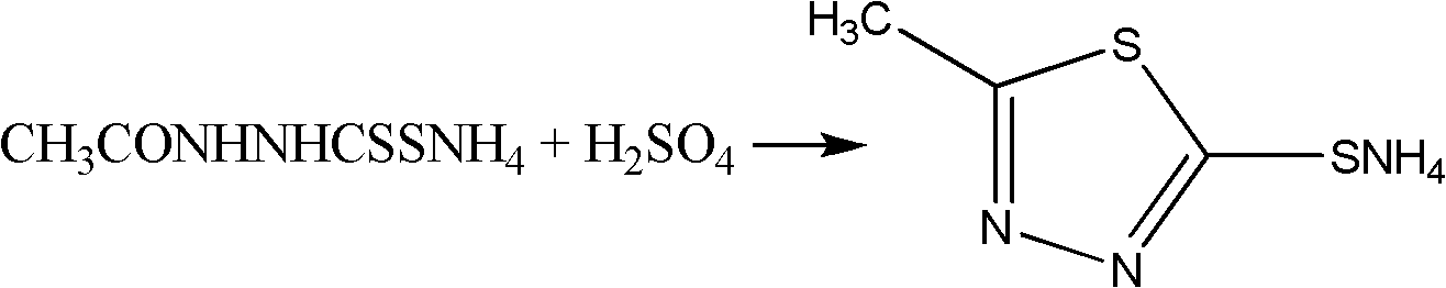 Synthesis method of 2-methyl-5-sulfydryl-1,3,4-thiadiazole