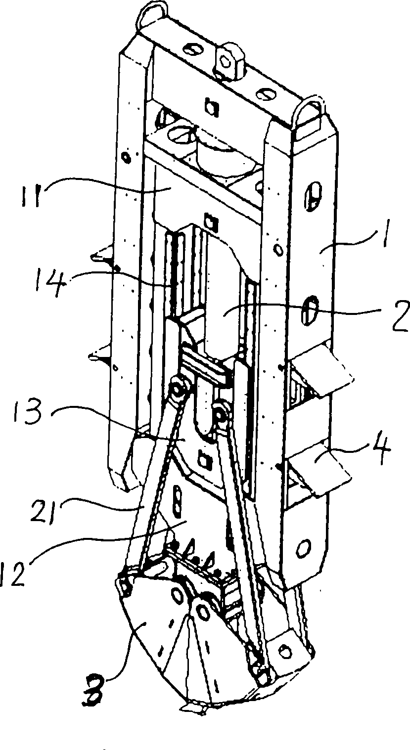 Hydraulic claw bucket of slotting machine