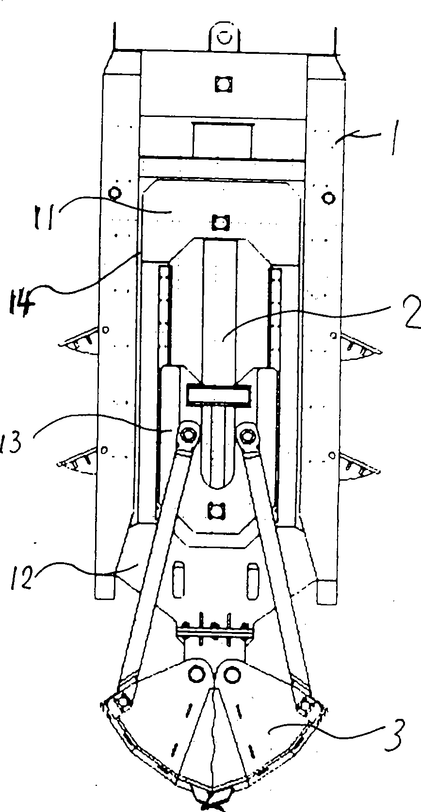 Hydraulic claw bucket of slotting machine