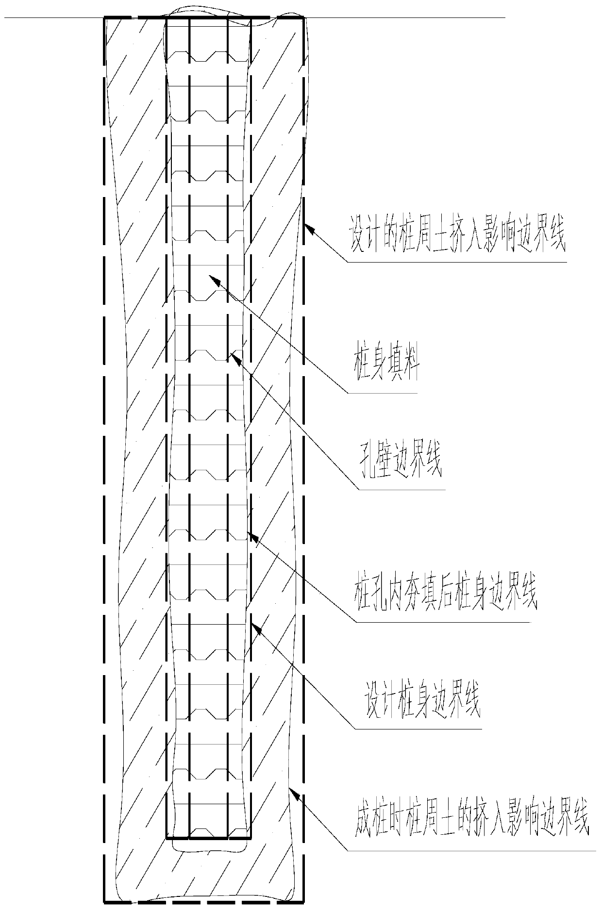 Self-expansion type compaction pile construction method