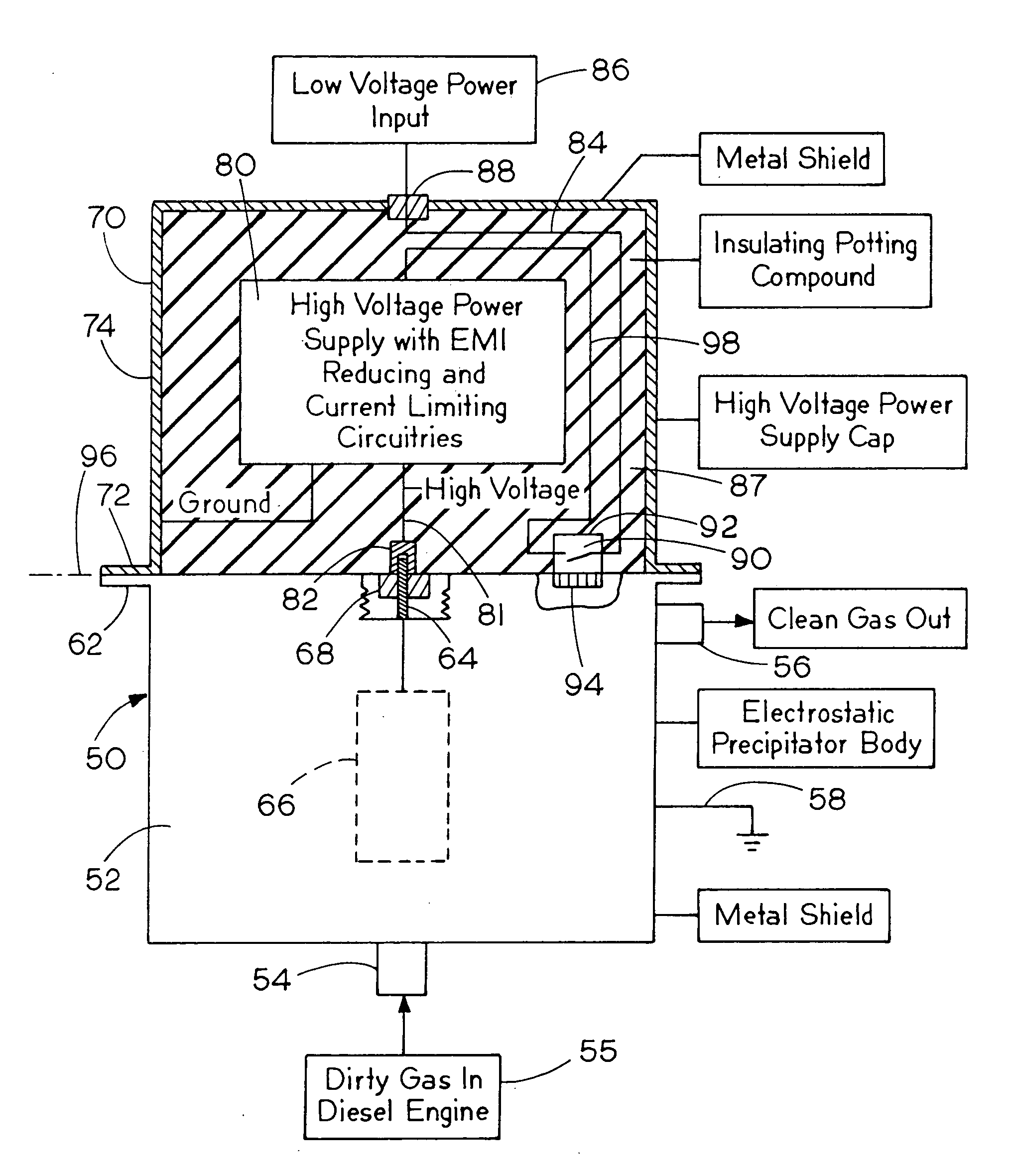 Electrostatic precipitator for diesel blow-by