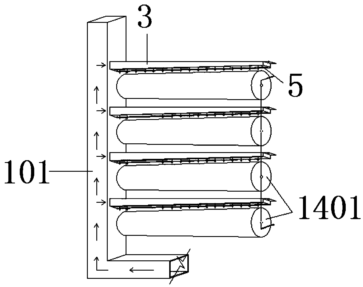 Air pipe, drying device using same and drying technology thereof