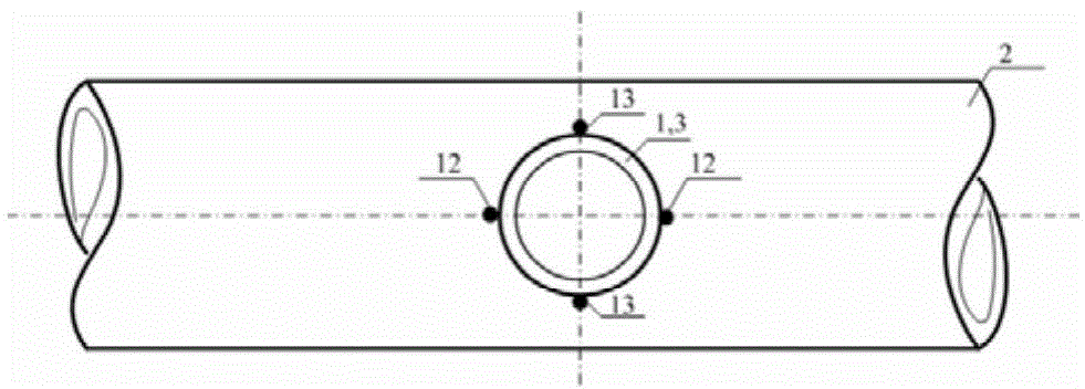 Local postweld heat treatment method for three-way branch pipe butt joint