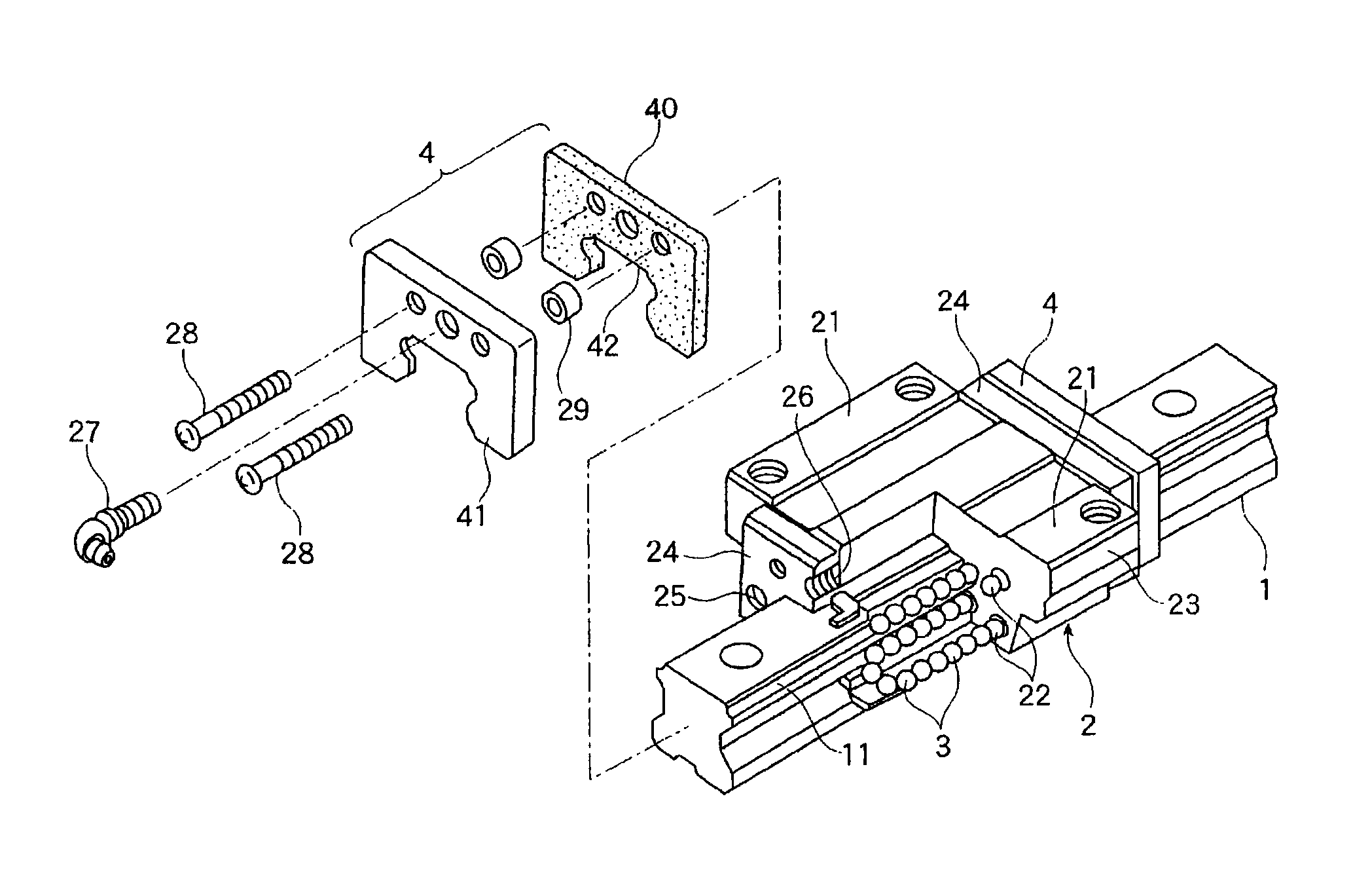 Seal plate for a movement guide device