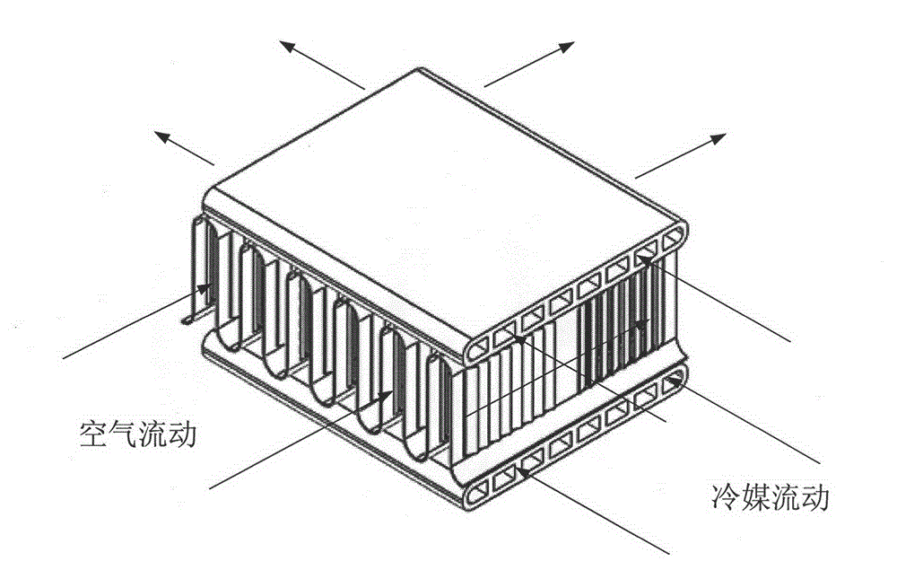 All aluminum pipe finned parallel flow heat exchanger and production method thereof