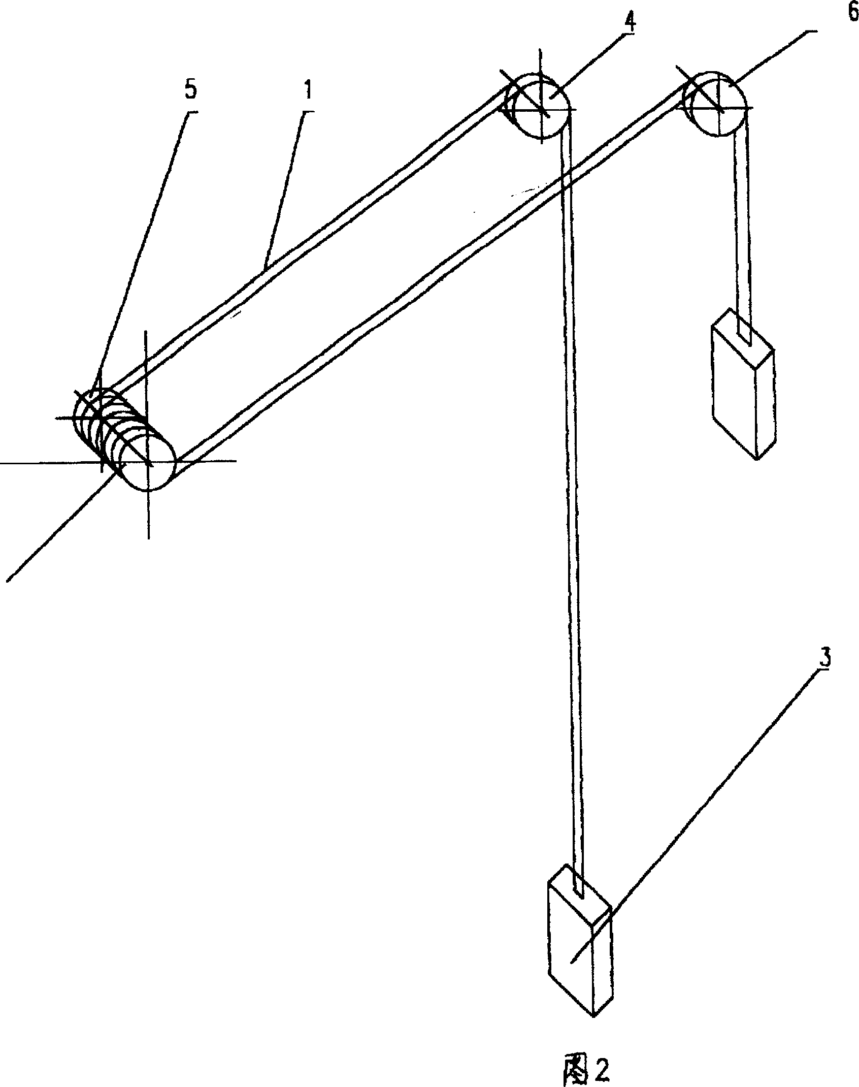 Lifter suspended by multiple cables and balanced by tail cable