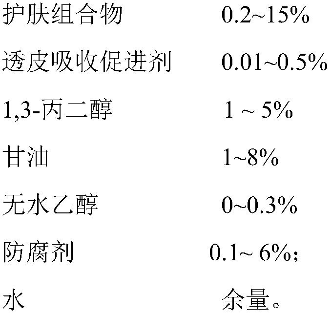 Transdermal absorption enhancer, skin care substrate, preparation method and application thereof