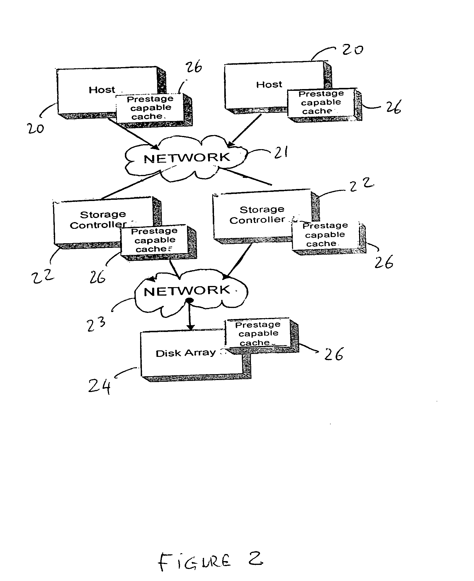 Storage system and method for prestaging data in a cache for improved performance