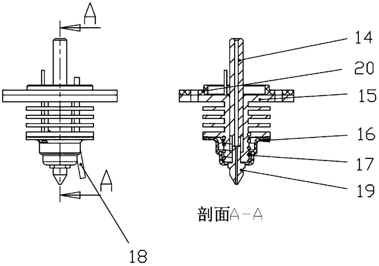 Metal 3D printing machine spraying head device