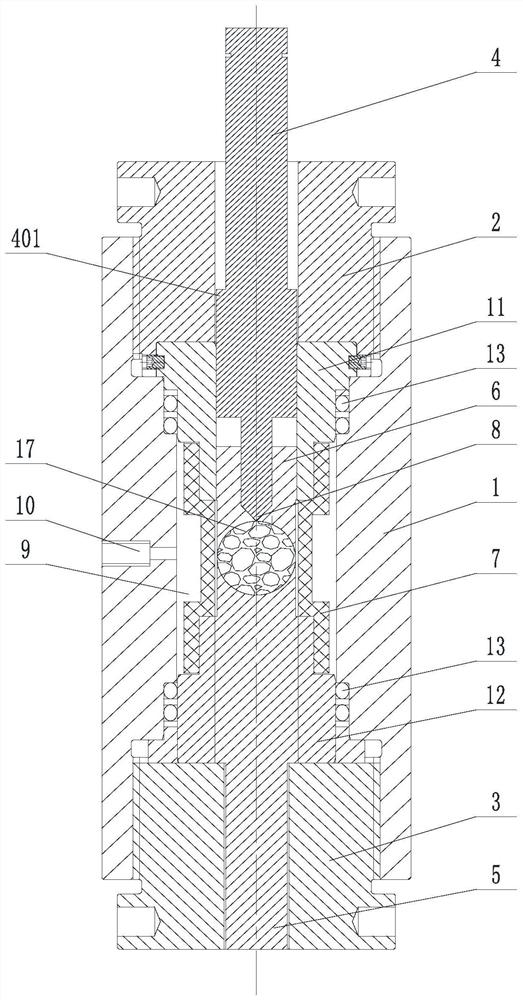 Device and method for testing tensile strength of rock core under confining pressure condition based on Brazilian splitting