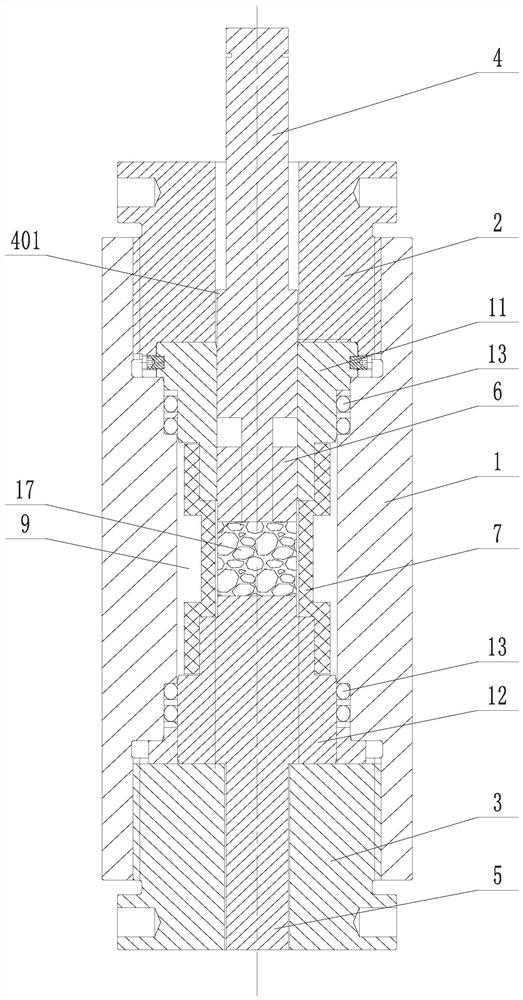 Device and method for testing tensile strength of rock core under confining pressure condition based on Brazilian splitting