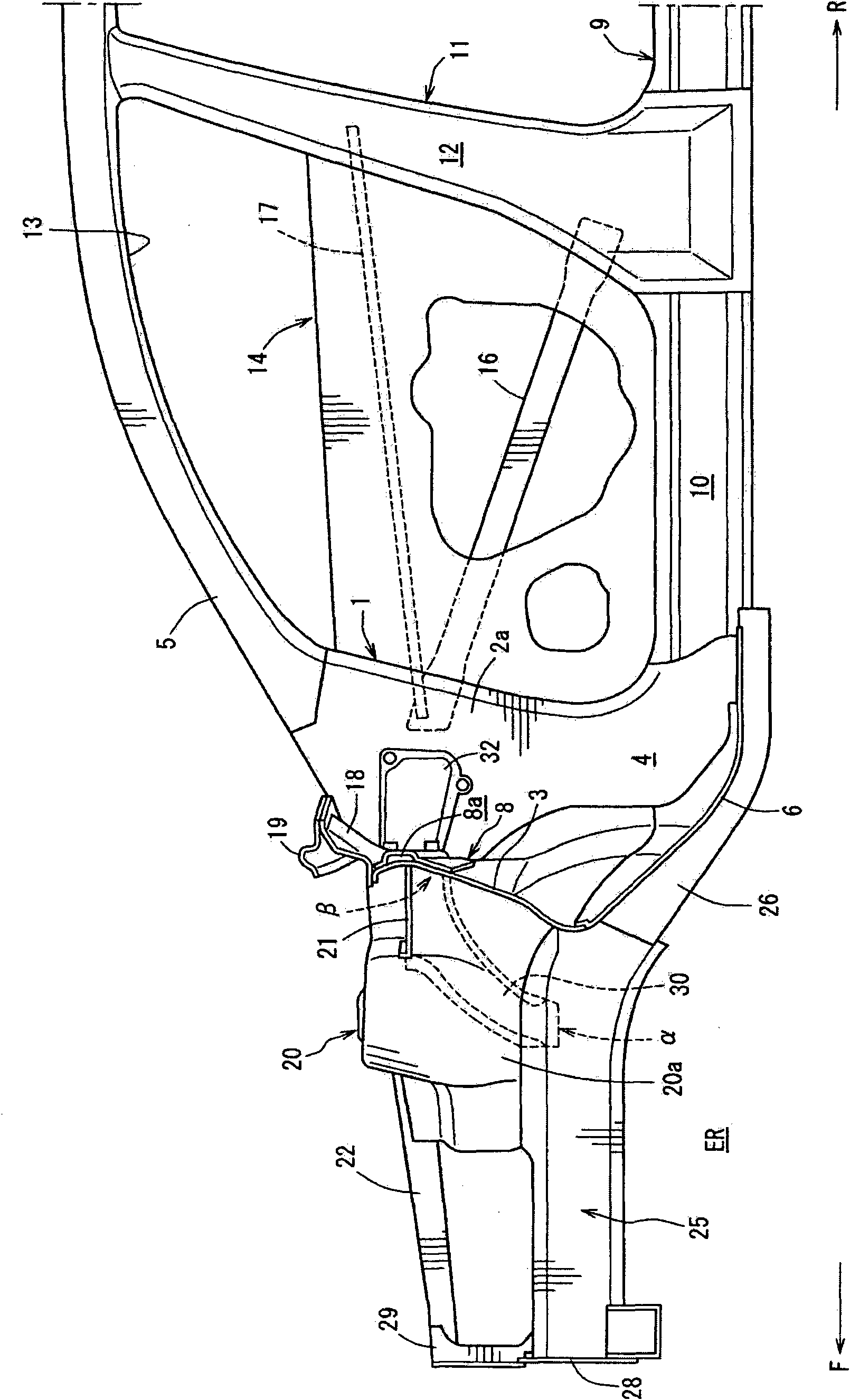 Body structure of vehicle and assembling method therefor