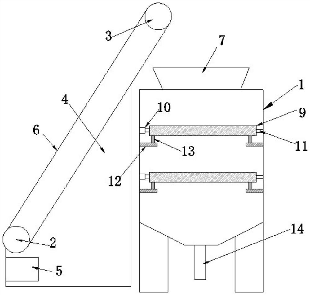 Gravel screening device for constructional engineering