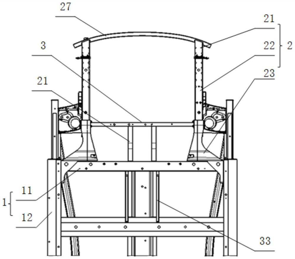 Automobile body collision energy absorption structure of hydrogen energy automobile