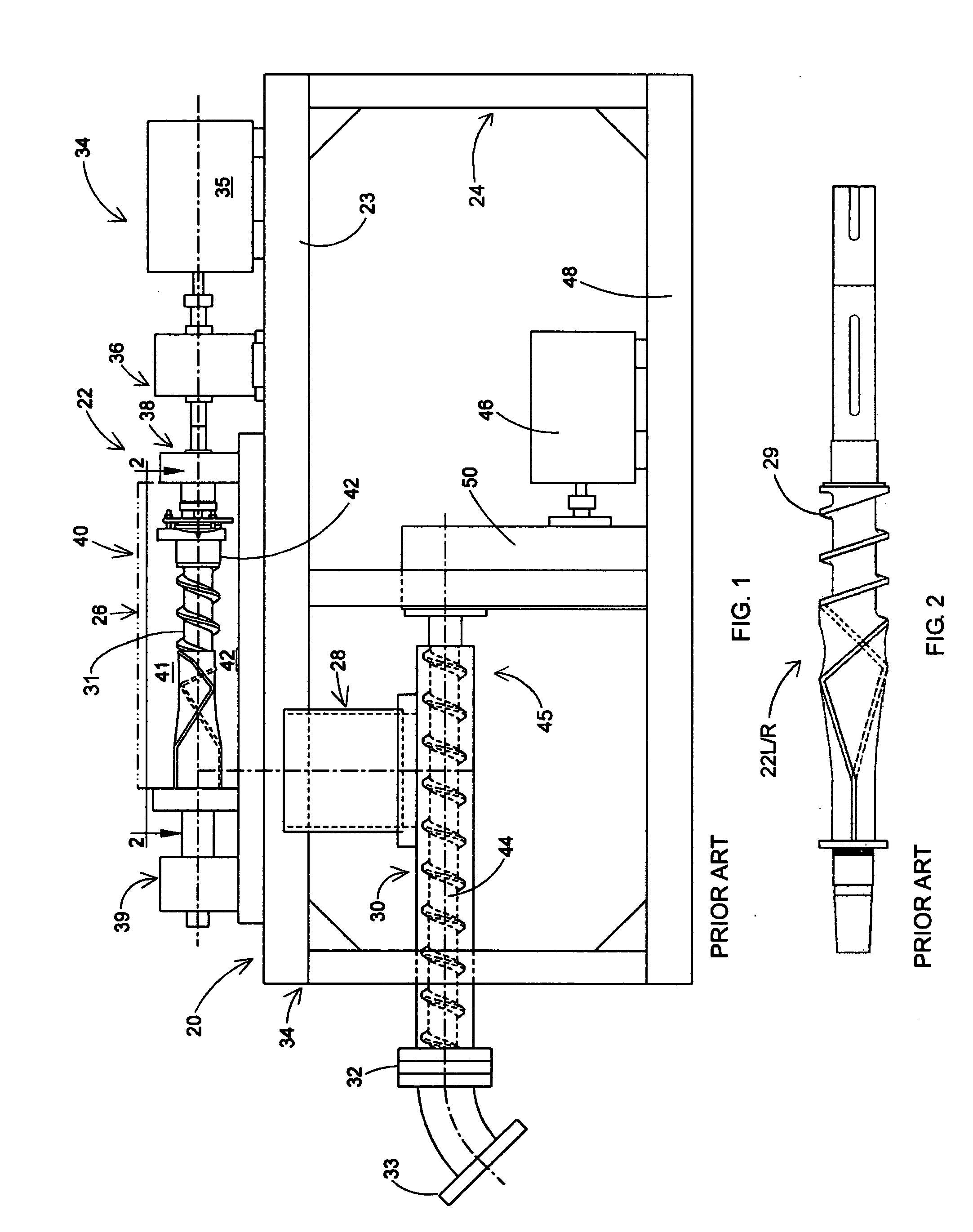Dual flight rotors for continuous mixer assembly