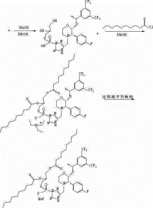 Fosaprepitant derivative, synthesis thereof, and use thereof in long acting preparation