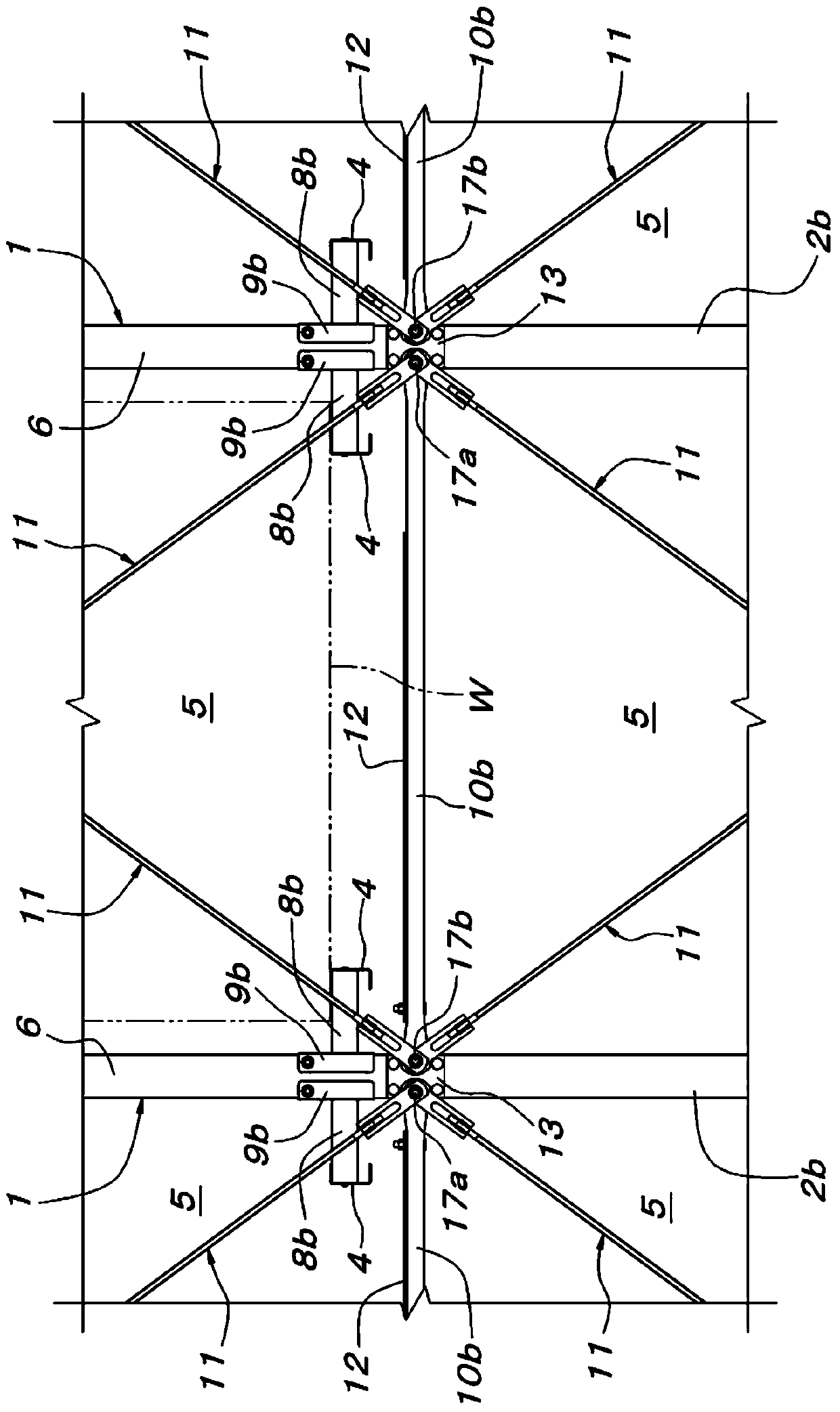 Rack connection part installation structure