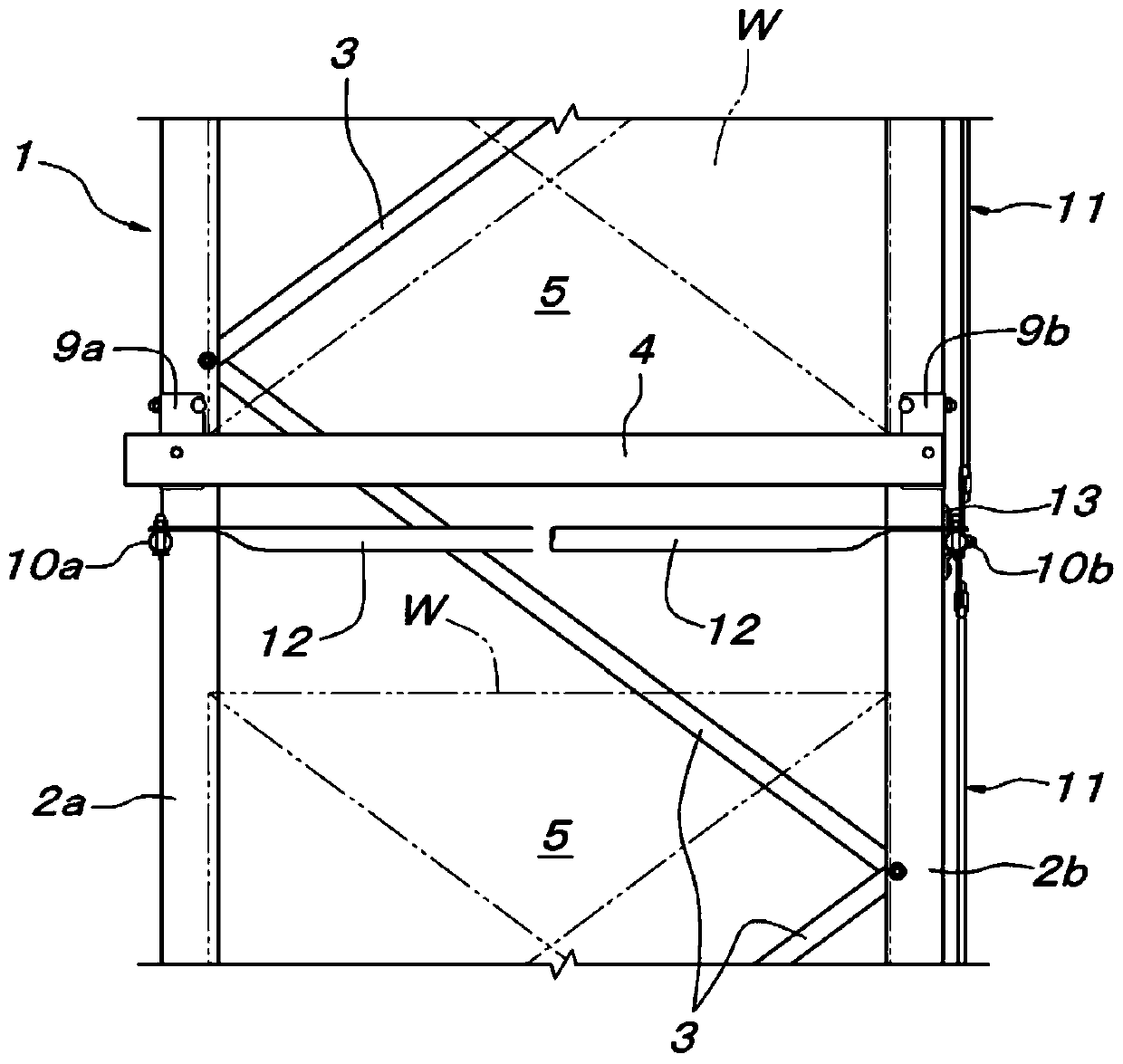 Rack connection part installation structure