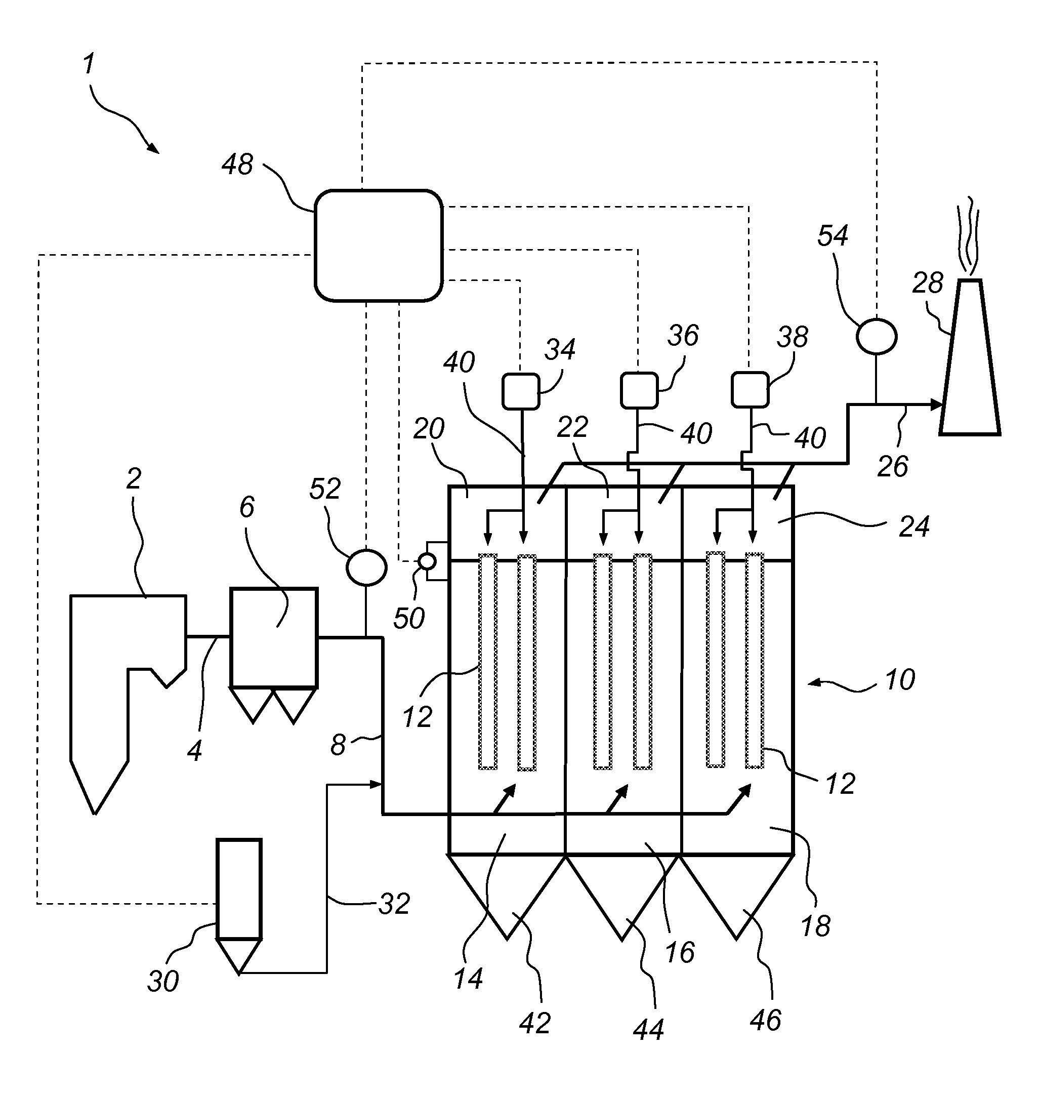 Method and a device for removing mercury from a process gas