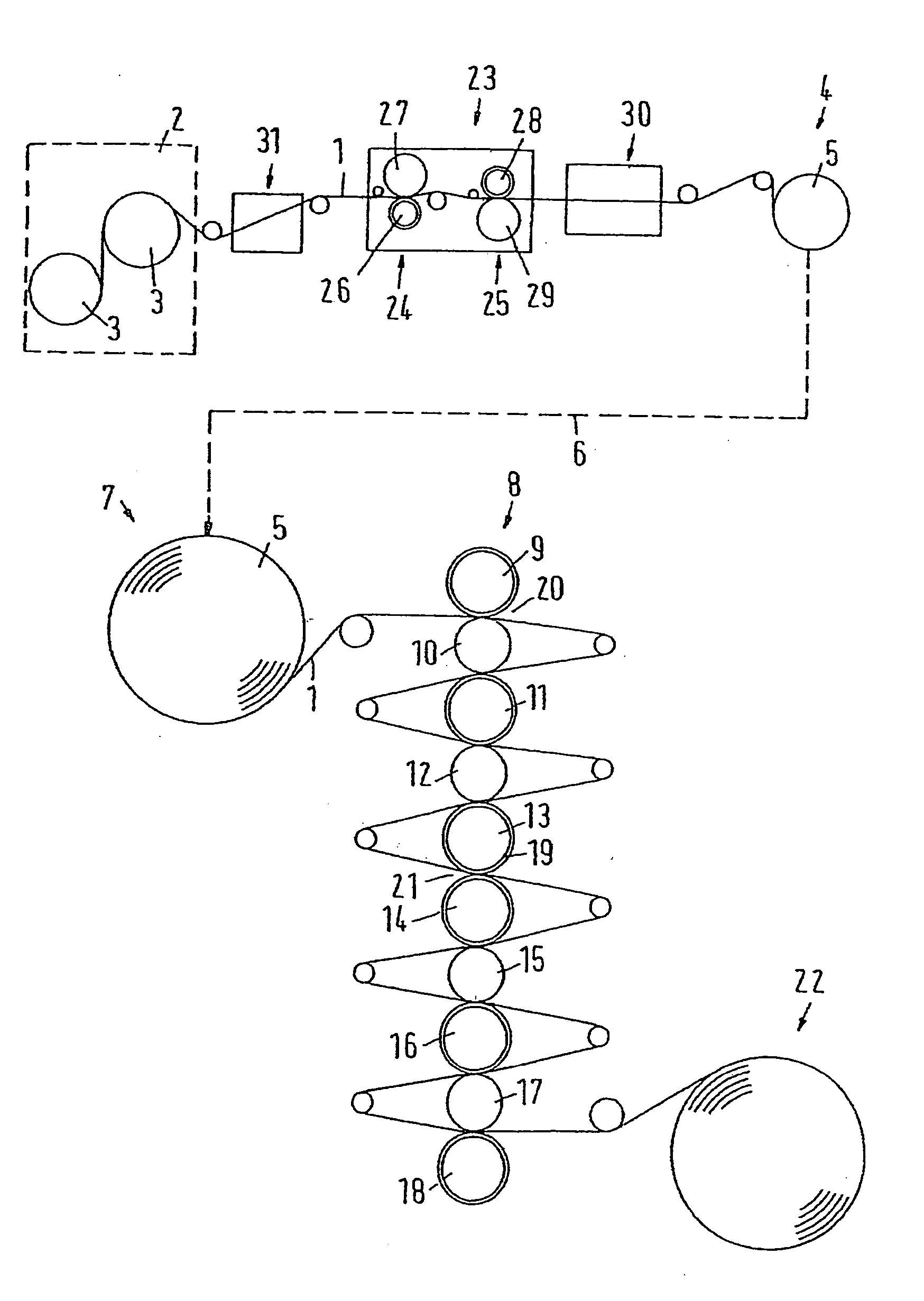 Method and device for calendering a paper web