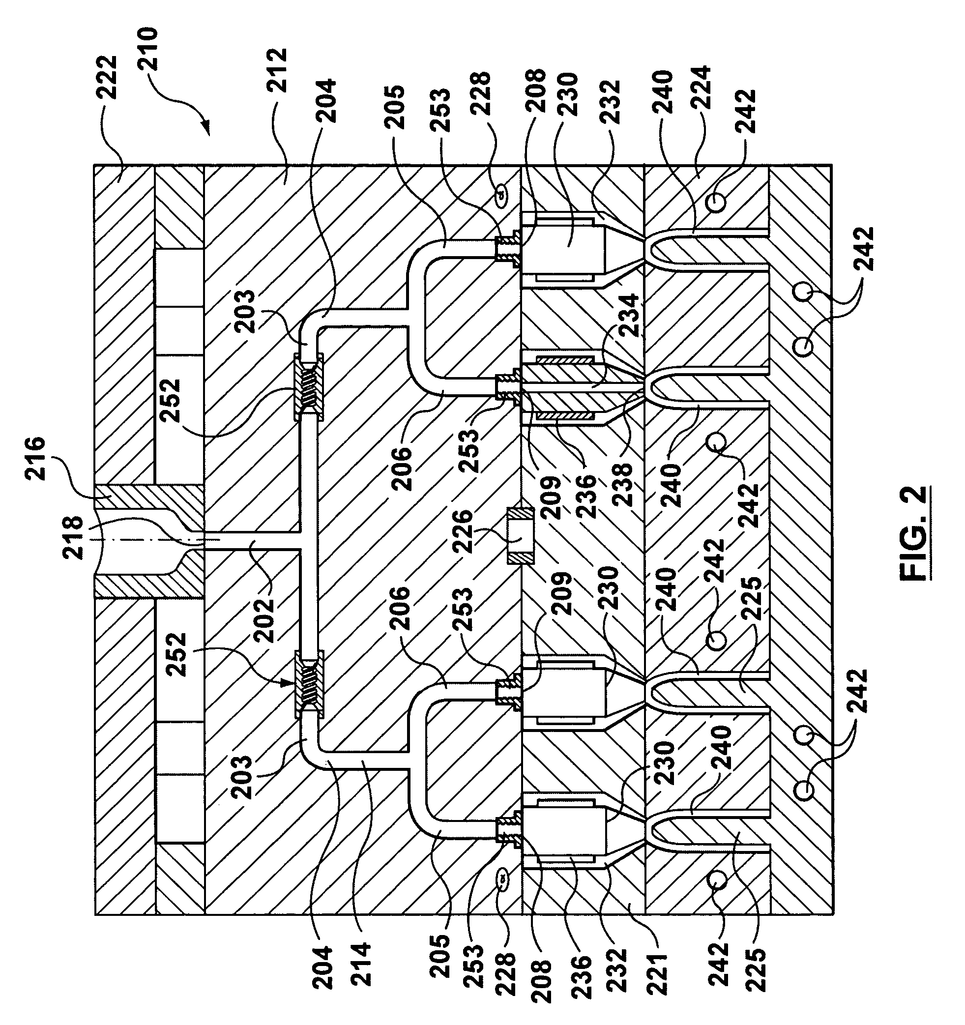 Melt redistribution element for an injection molding apparatus