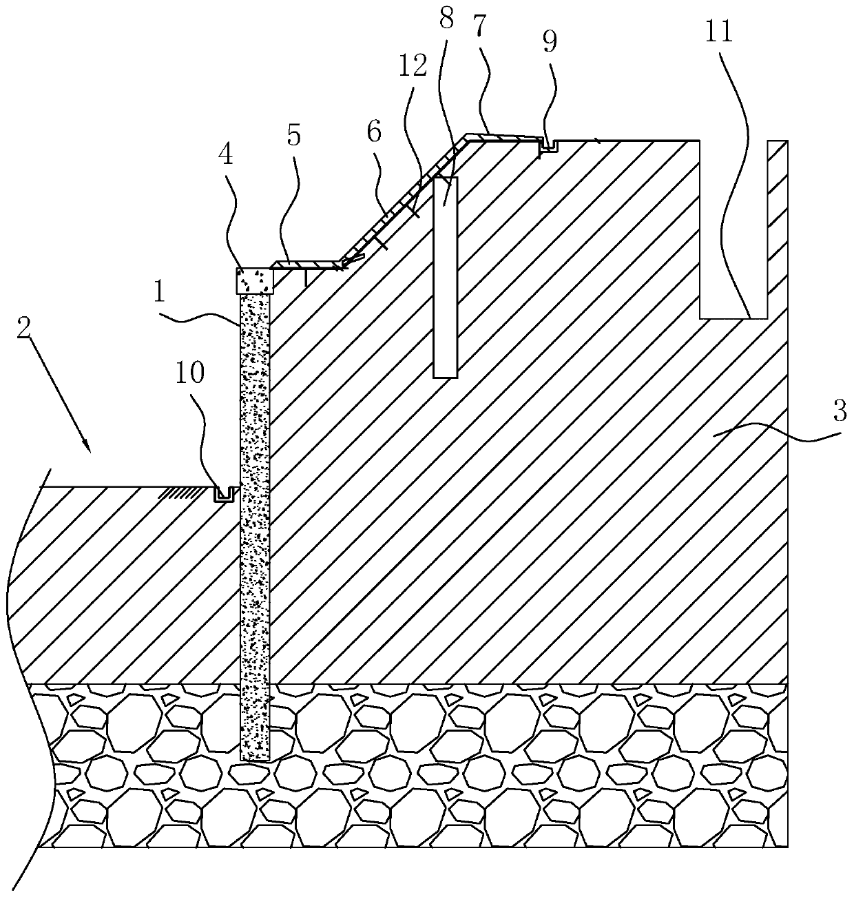 Foundation pit supporting structure and construction method