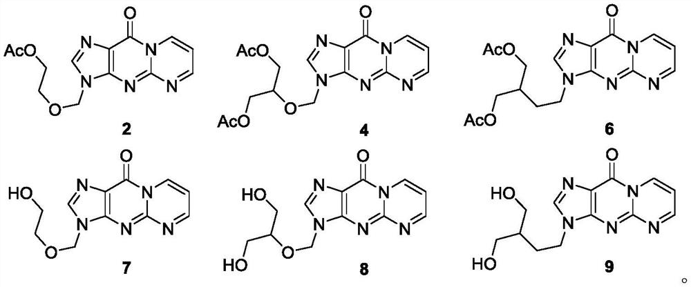 Acyclovir tricyclic nucleoside derivative as well as synthesis method and application thereof