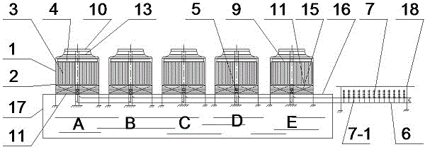 Heat pipe heat accumulation combined type water cooling method and device thereof