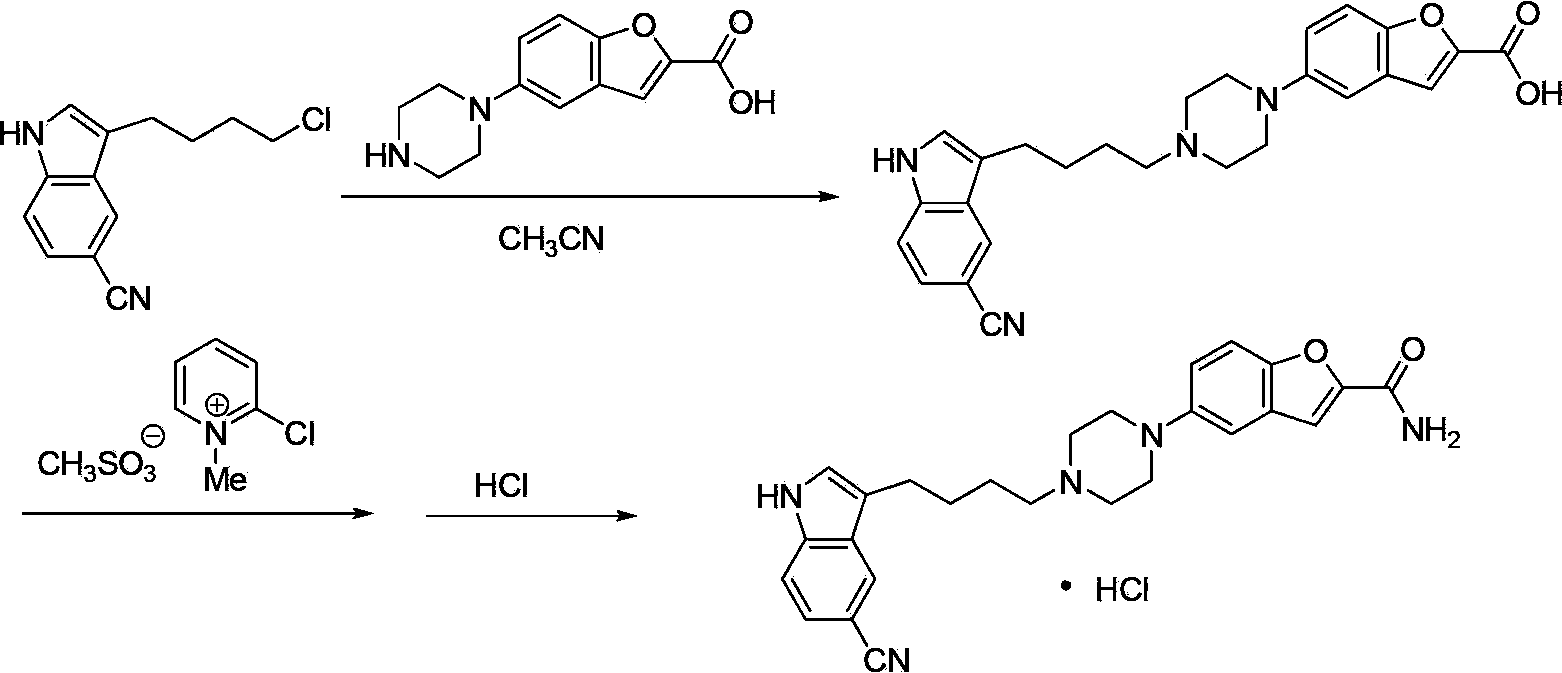 Compound for preparing vilazodone as well as intermediate and application thereof