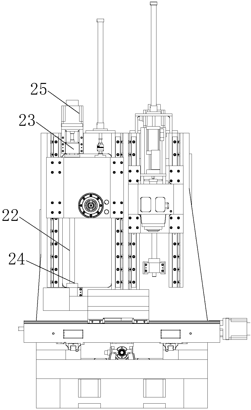 A vertical-horizontal compound multi-faceted machining center machine tool