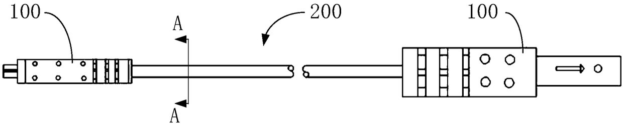 Connection line for front lens and rear lens of automobile data recorder