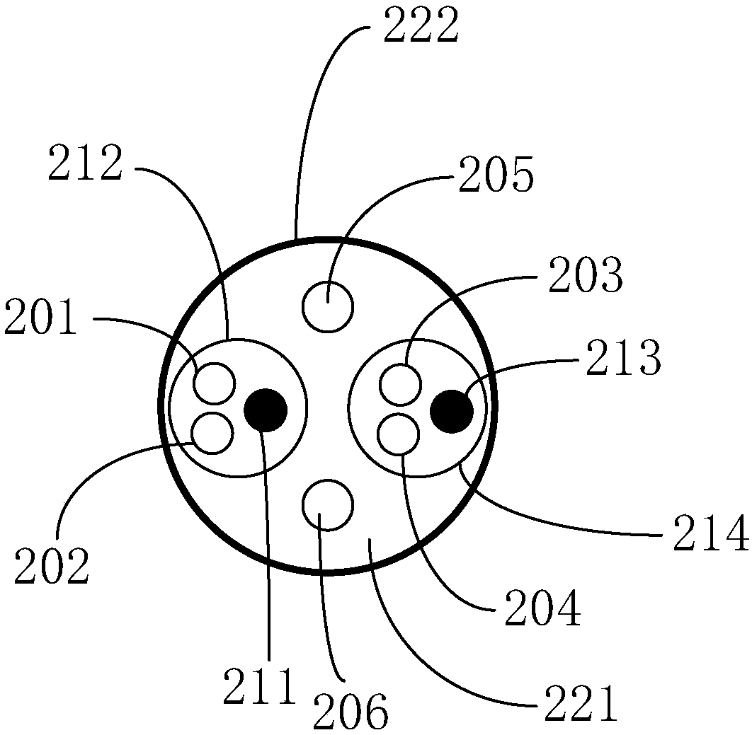 Connection line for front lens and rear lens of automobile data recorder