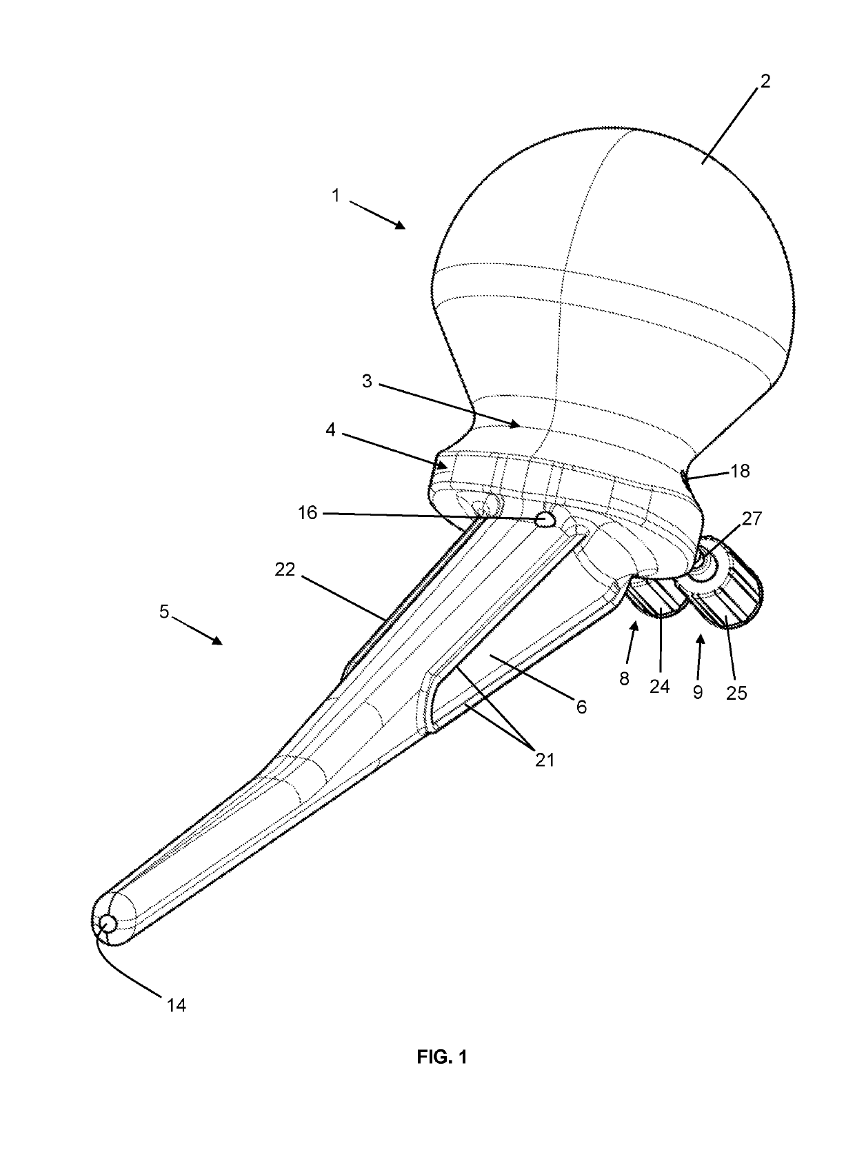 Femoral hip joint spacer with irrigation device