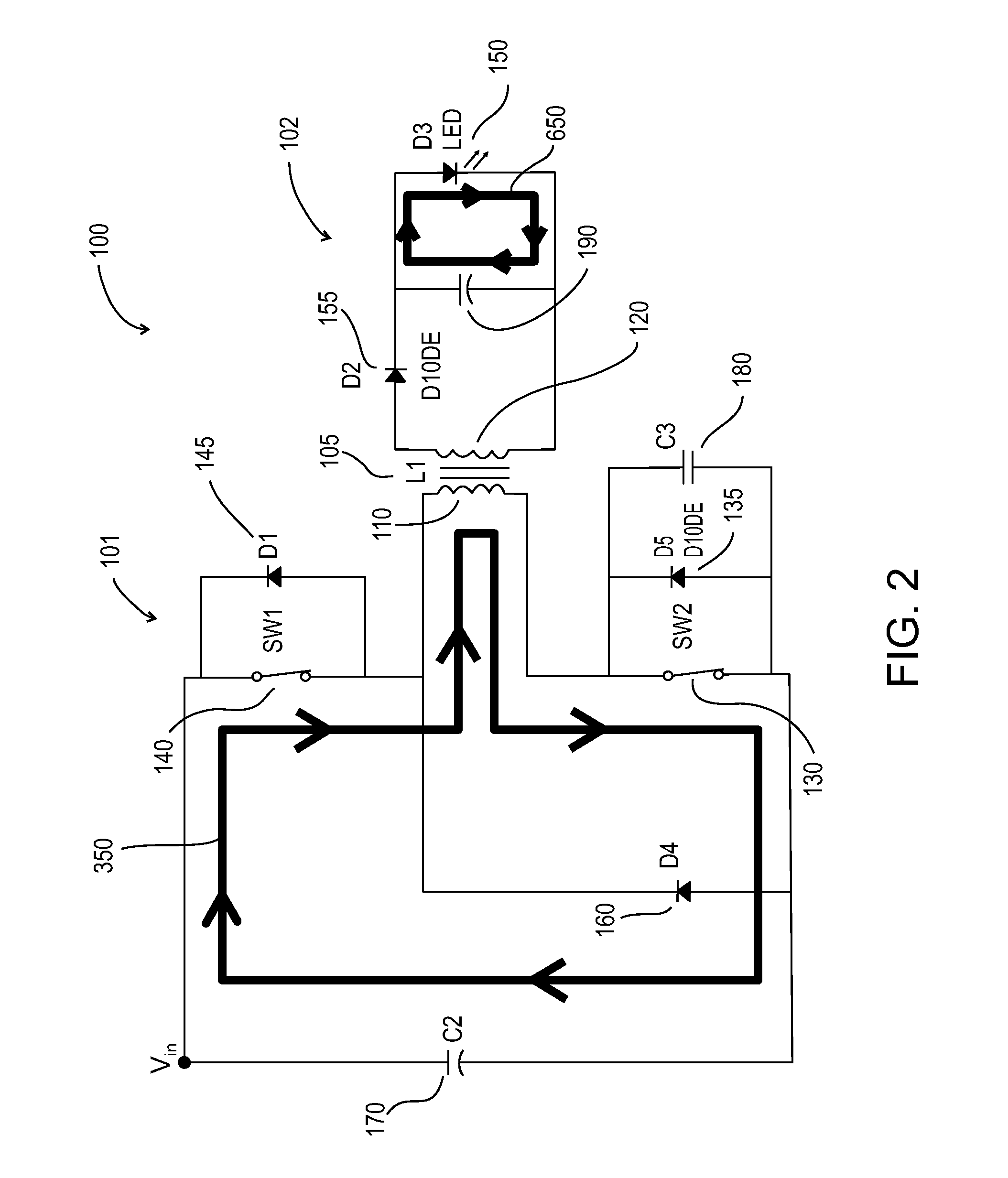 Resonant fly-back power converter and LED lighting unit powered therefrom