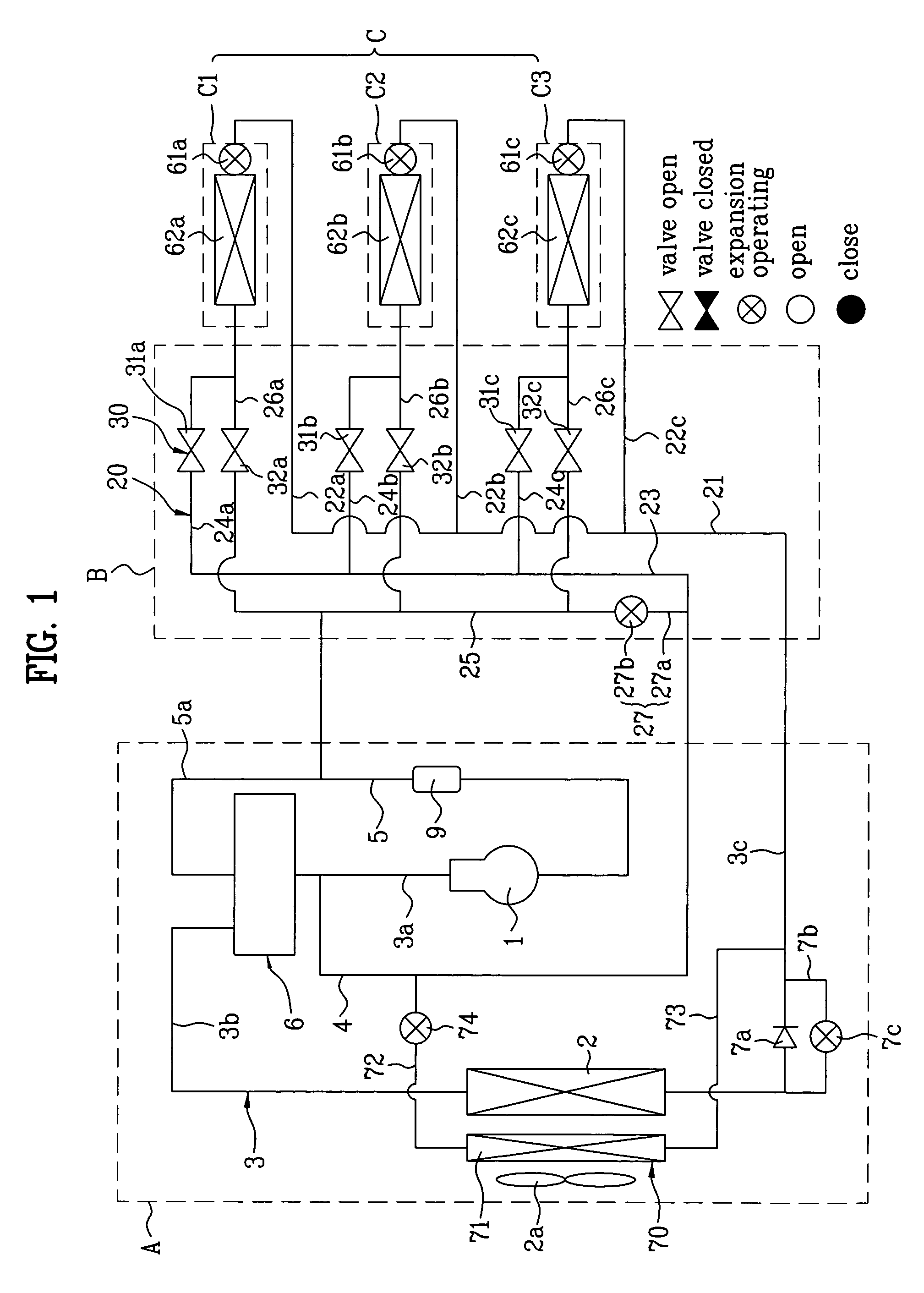 Multi-type air conditioner with defrosting device