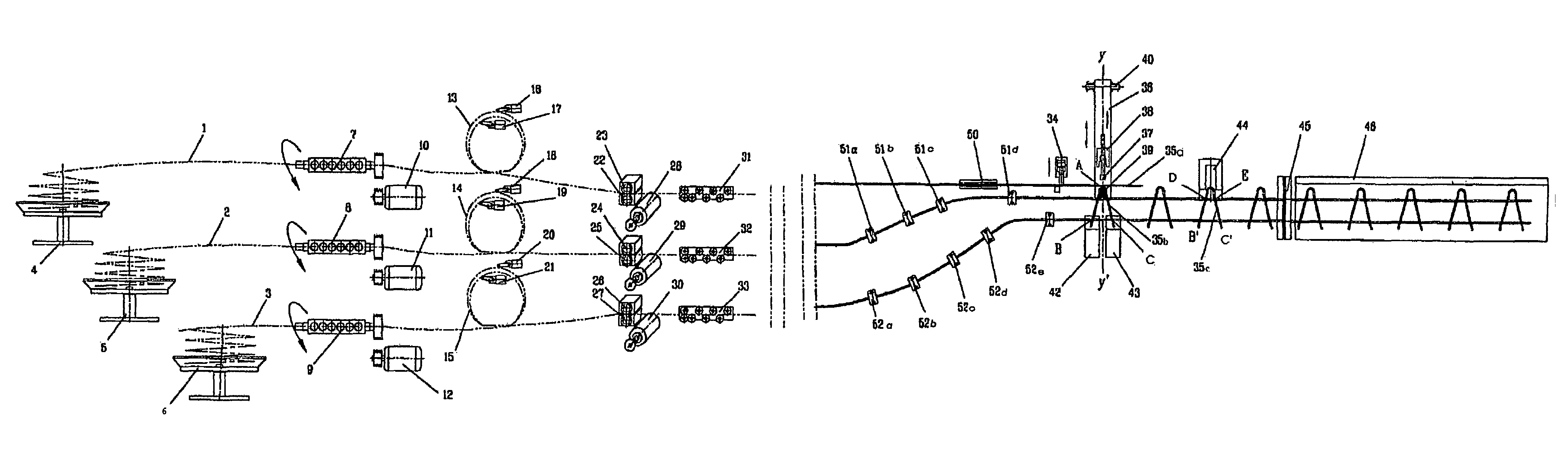 Method and machine for the production of reinforcement and dowel side frames for concrete reinforcement from wire or rod or other material of prismatic cross section