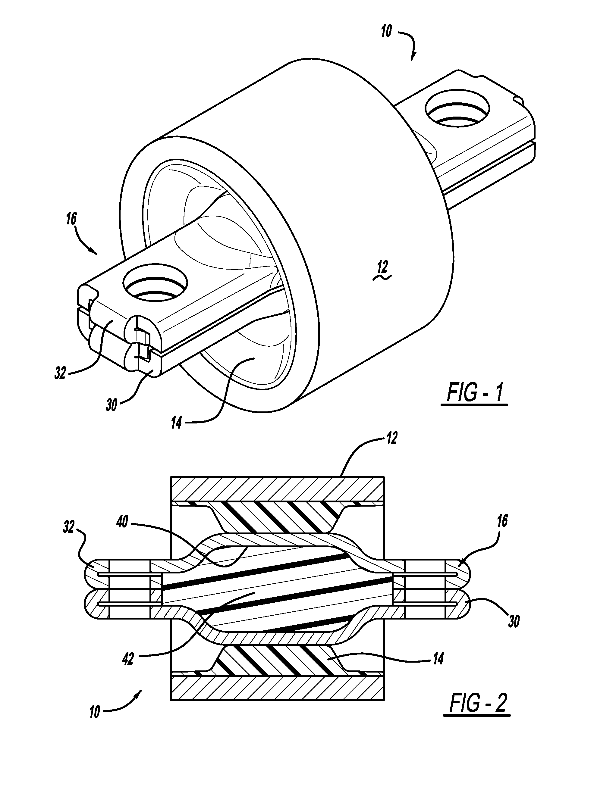 Elastomeric bushing assembly with multi-piece bar pin
