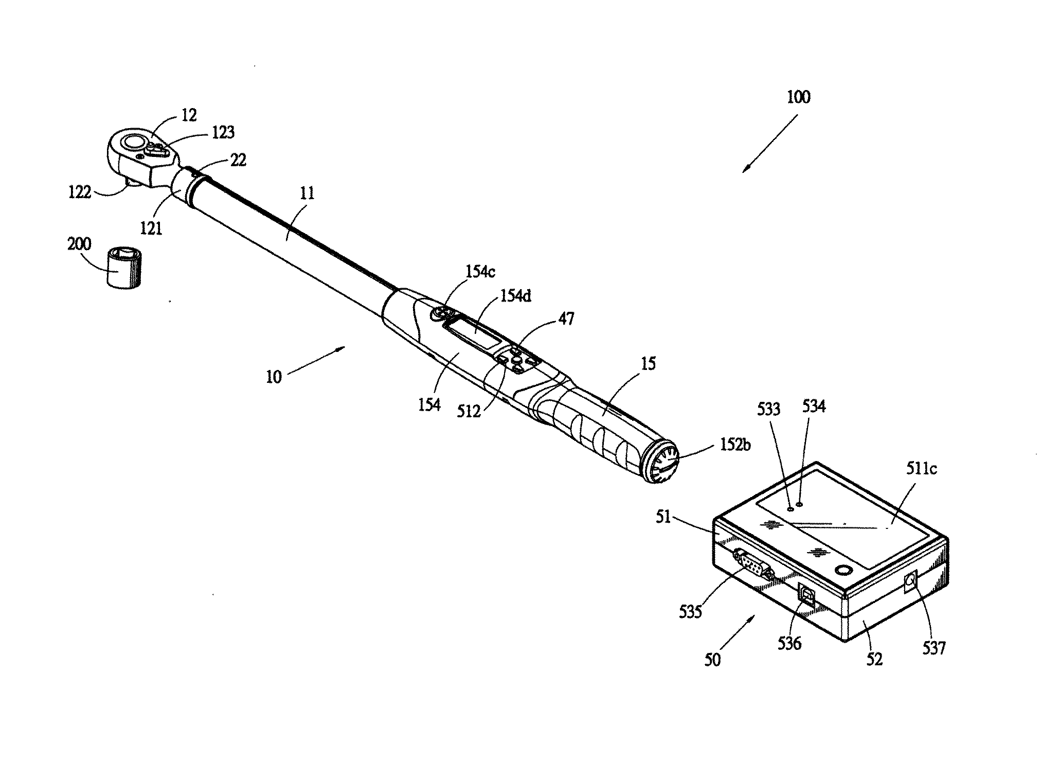 Wireless transmission torque wrench with angular orientation correction