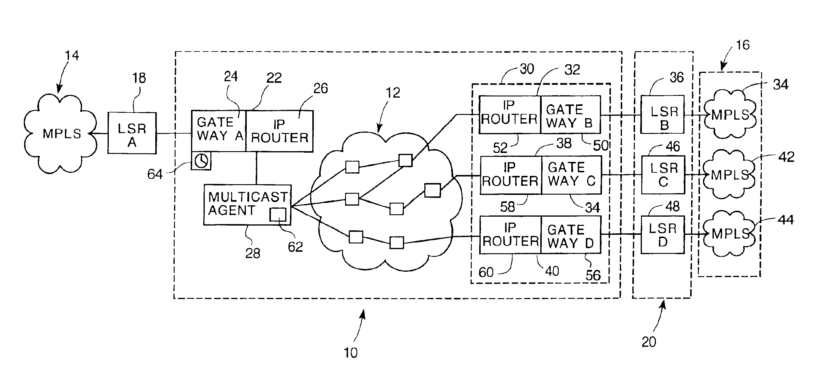 Distributed label switching router