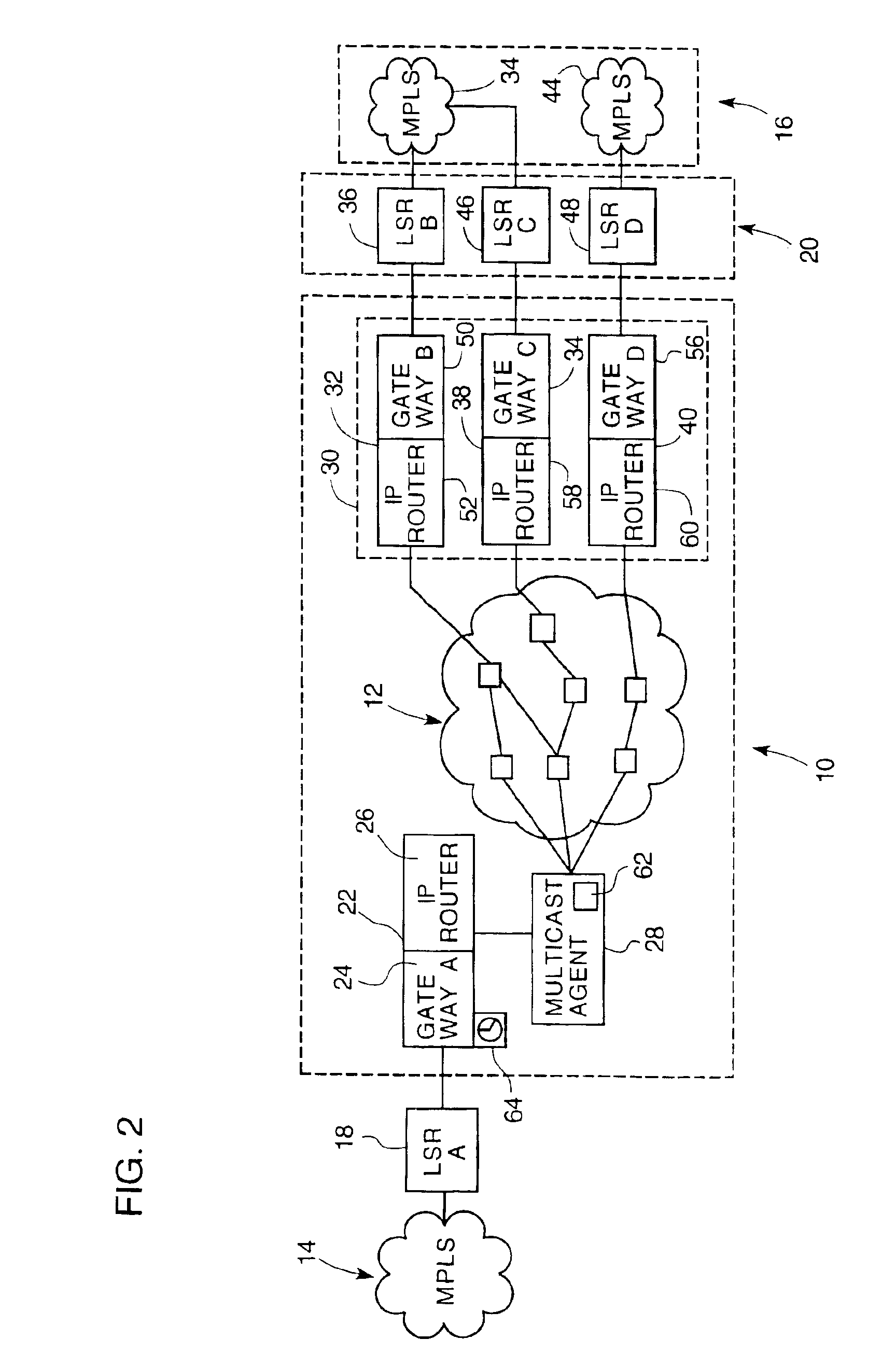 Distributed label switching router