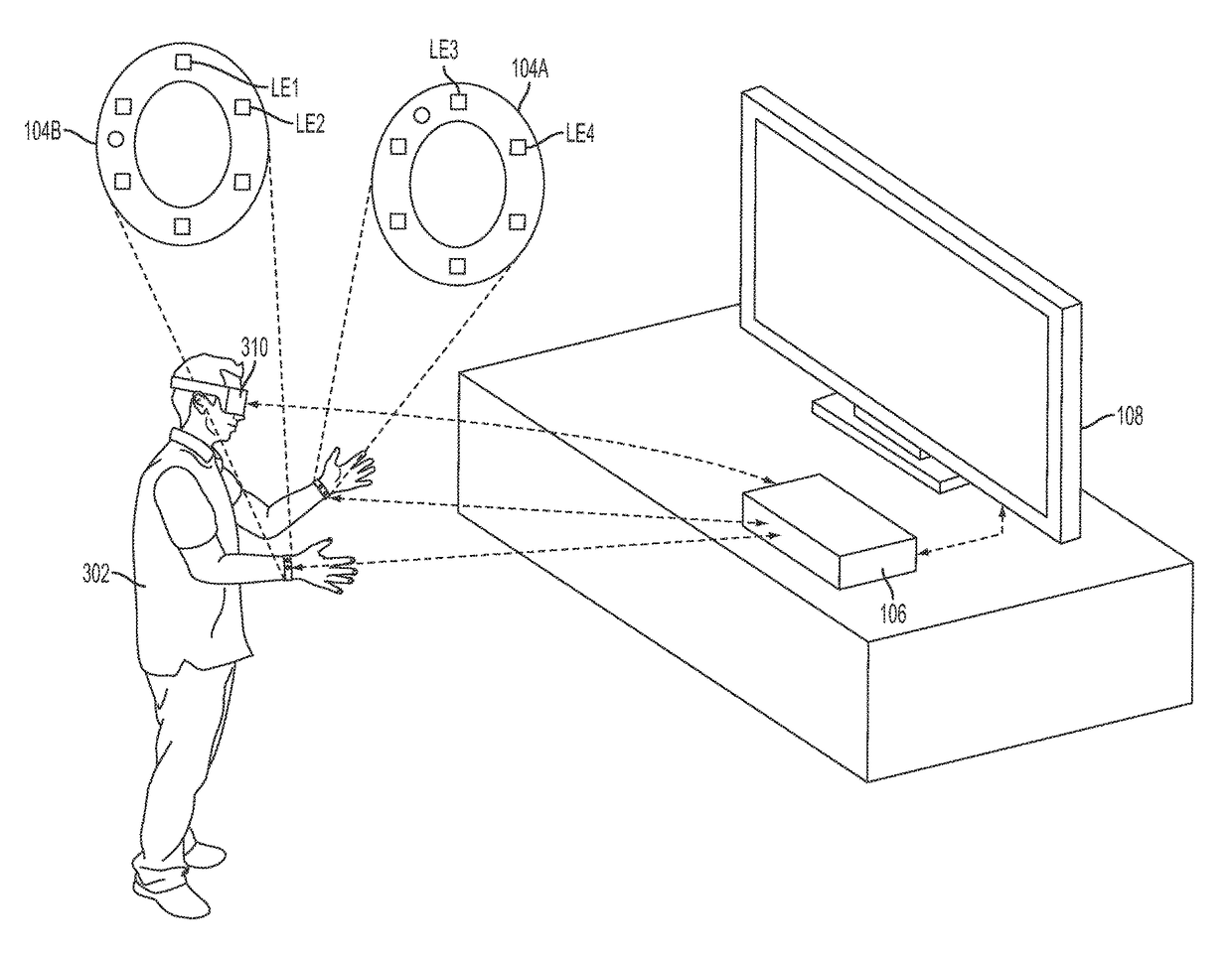 Gaming device with rotatably placed cameras