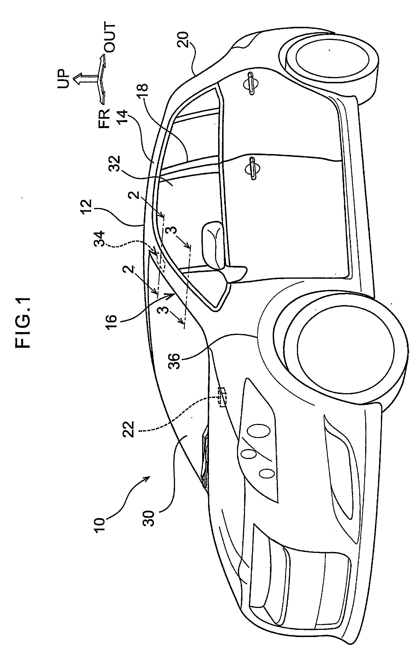Placement structure for peripheral information detecting sensor, and self-driving vehicle